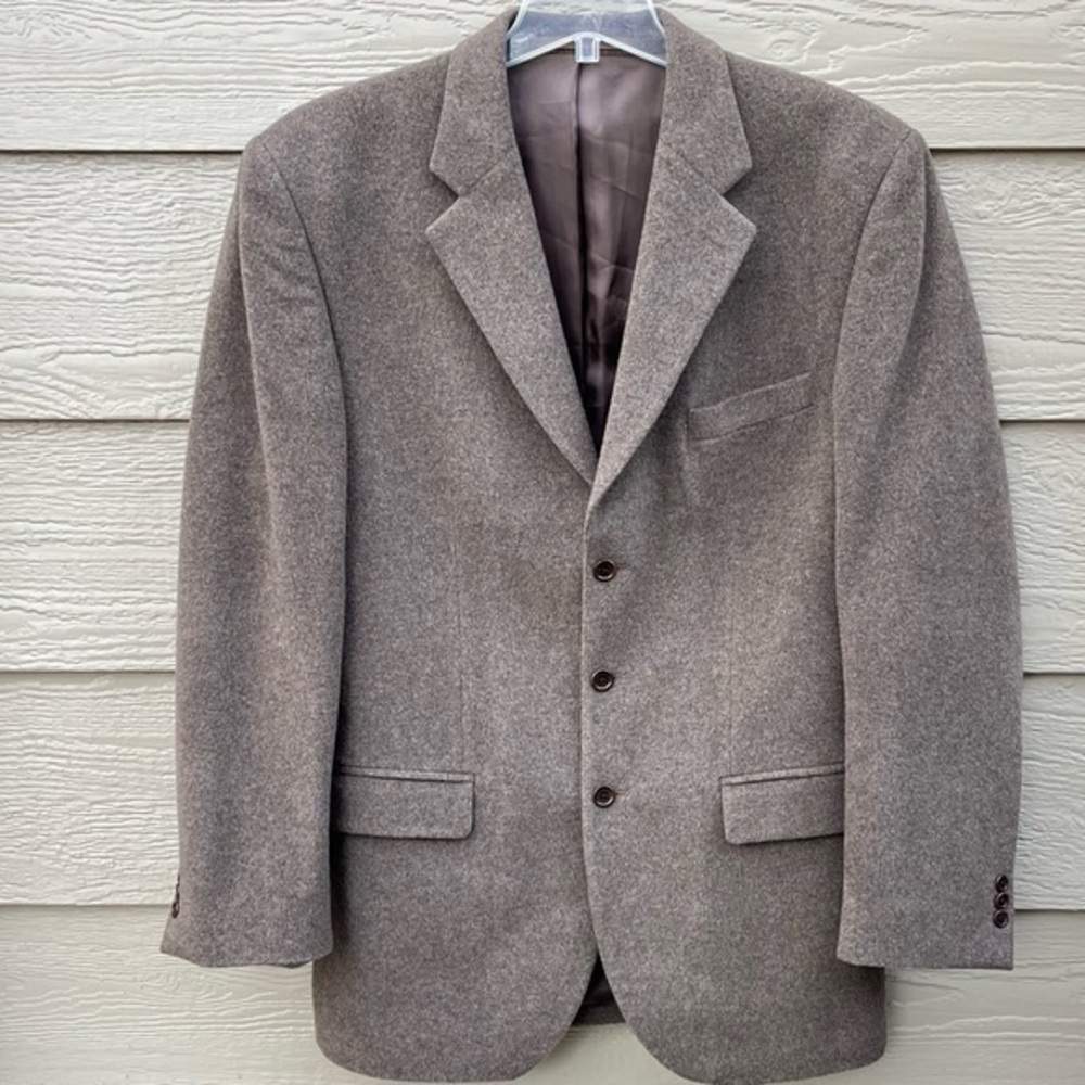 Pure Cashmere Lanificio Del Casentino Sport‎ Coat Blazer Men 42L Brown Italy 44”